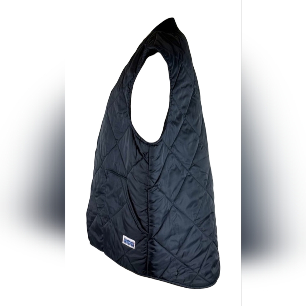 Big Smith - Vintage Men's Black Diamond Quilt Varsity Collar Work Vest - Picture 3 of 10